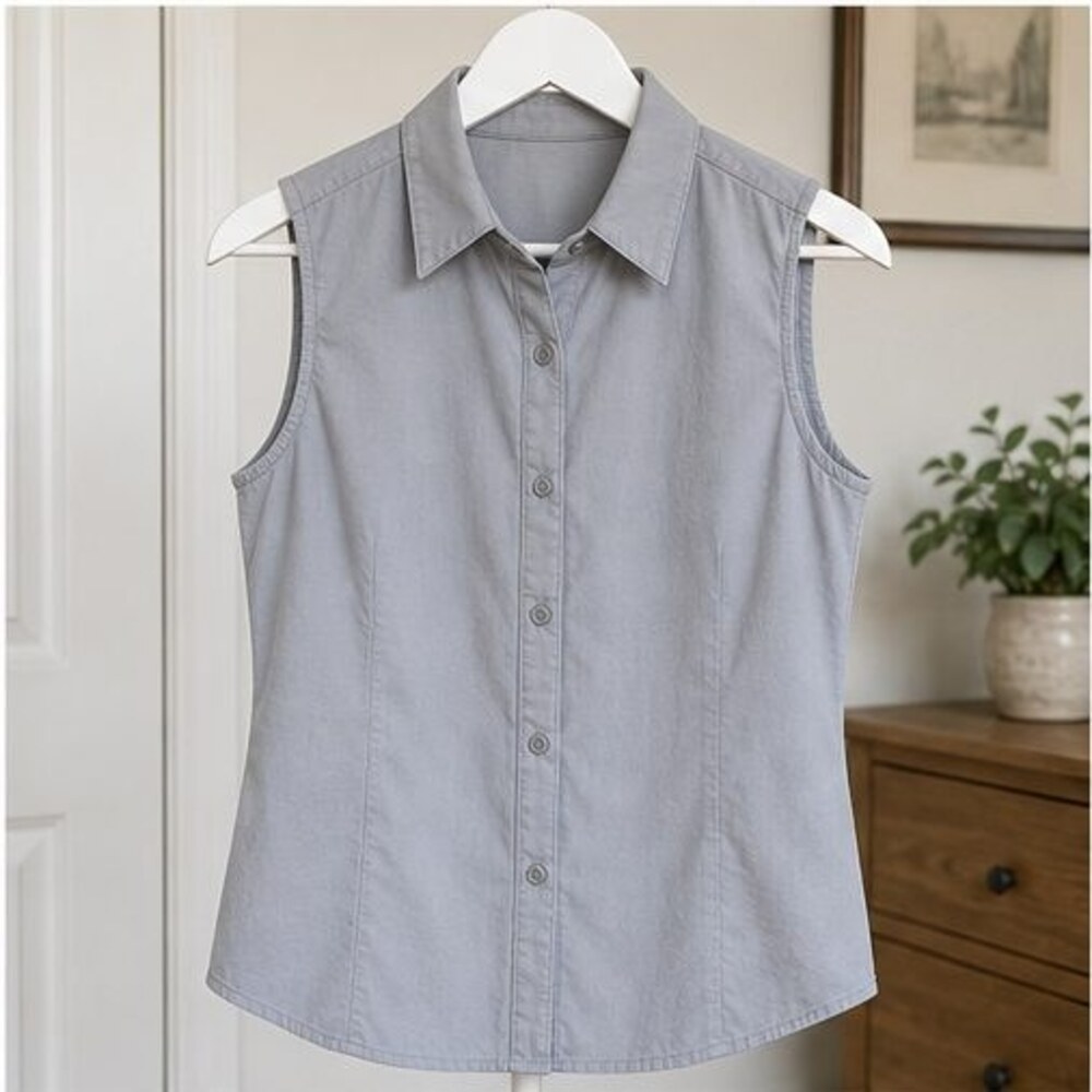Gray Button Blouse